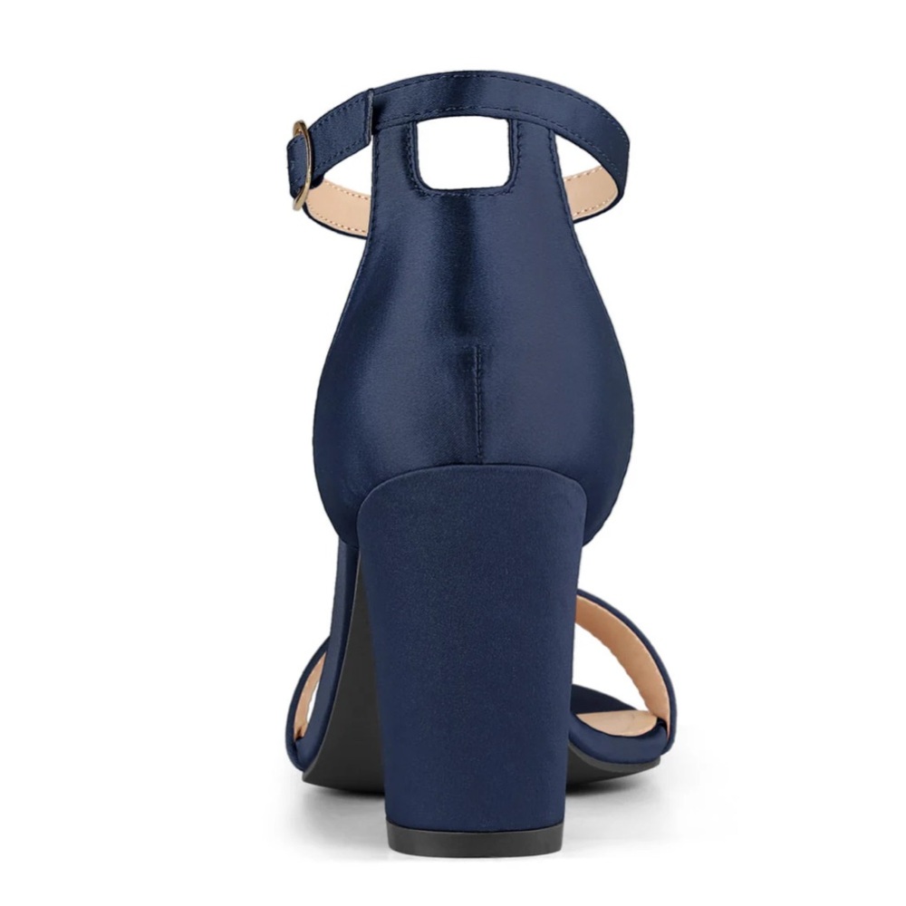 Allegra K Women's blue Ankle Strap Block Heels - Picture 3 of 3